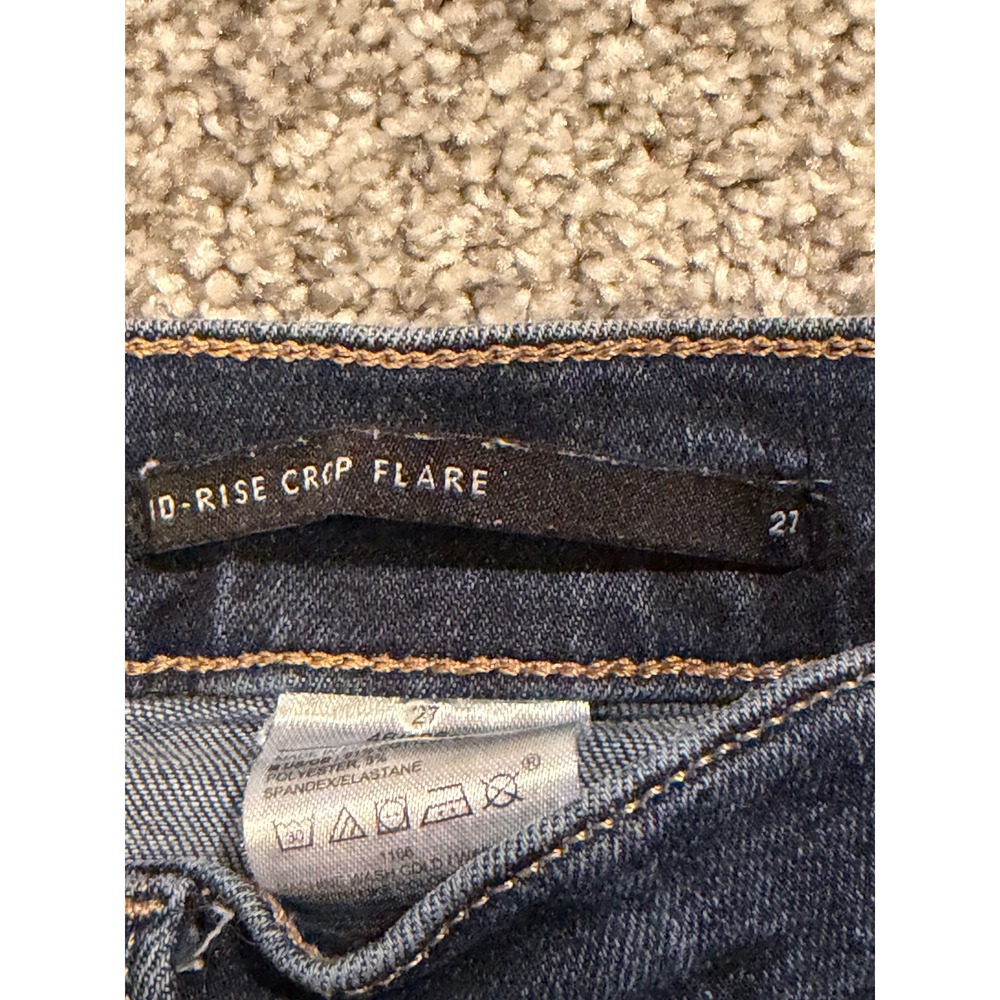 Banana Republic Jeans Women 27 Blue Mid-Rise Crop Flare Premium Denim Stretch - Picture 4 of 10